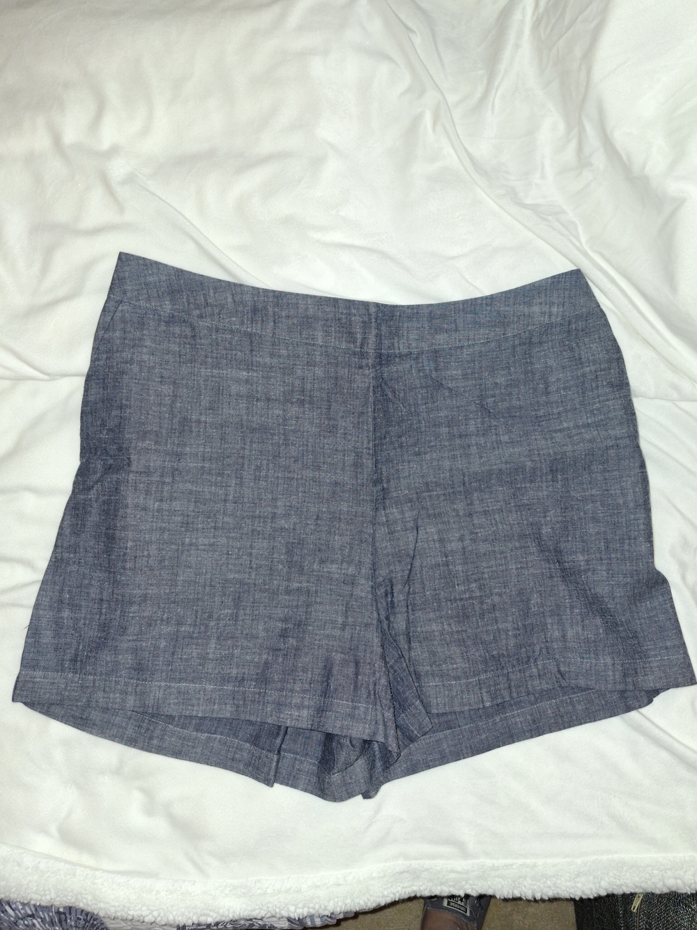 a new day Chambray-Look Tailored Shorts - Blue